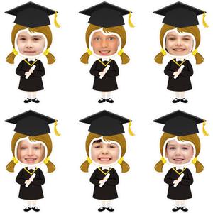 2 x 24 Pcs Graduation Cutouts Grad Graduates Cutouts for Bulletin Board Decor with Photo Space for Grad DIY Craft Photo Classroom 2026 Graduation Party Decoration (Female)