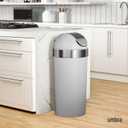 Umbra Venti Kitchen Trash Can with Swing Top Lid, Large 16-Gallon (62 L) Capacity, Grey