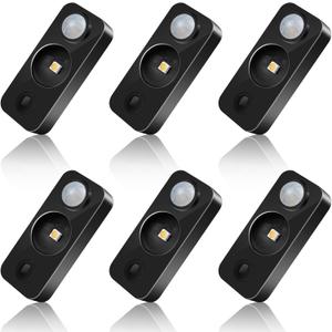 LED Motion Sensor Puck Lights, Rechargeable Cabinet Lights, Stick on Wireless LED Night Light for Closet, Drawer, Shelf, Under Cabinet, Daylight White 6Pack, USB Charging Cord Included