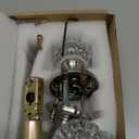 Cielsa Dawn Glass Door Knobs Interior with Lock, Satin Nickel Door Handles, Crystal Door Knobs with Lock(Satin Nickel, Privacy) (1 Pack)