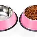 Podinor Stainless Steel Dog Bowls, Food and Water Non Slip Anti Skid Stackable Pet Puppy Dishes for Small, Medium and Large Dogs (2 Pack)
