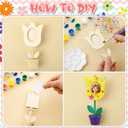 24 Pcs Flower Pot Picture Frames Painting Craft Kit Spring Crafts Unfinished Wood Flower DIY Picture Frame Blank Photo Holder with Painting Tools Gem Stickers for Kids Paint Mother's Day