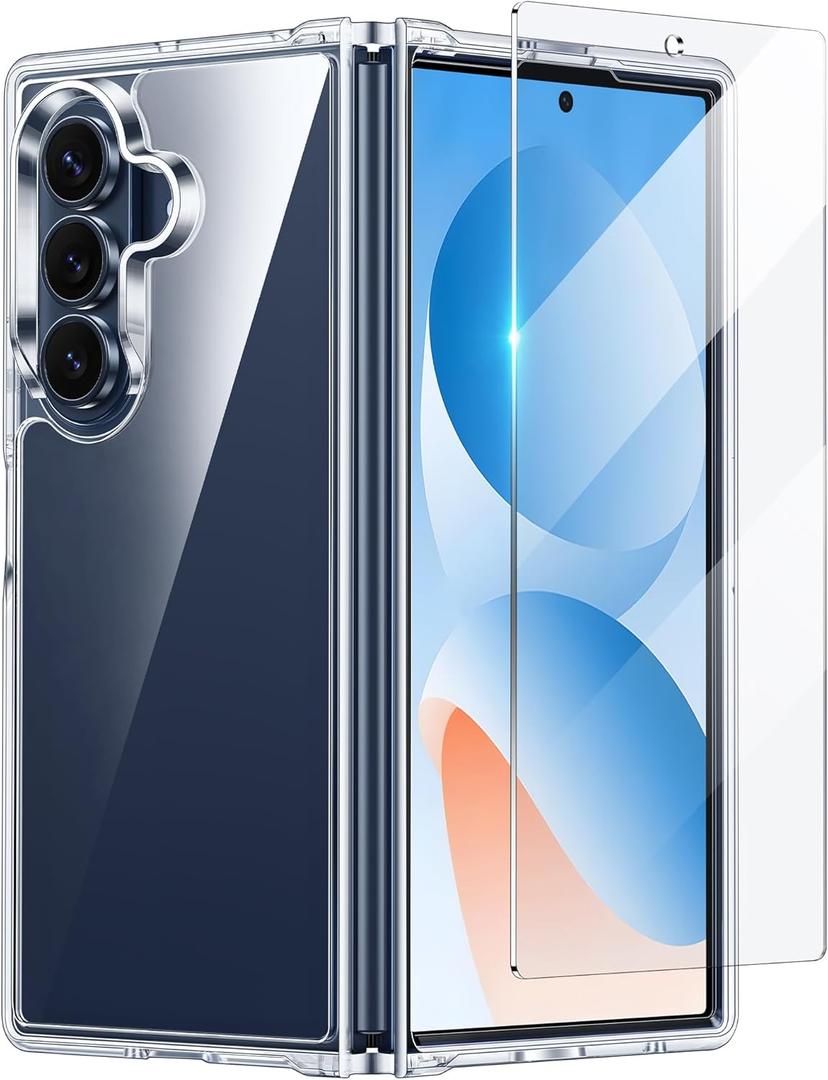 FNTCASE for Samsung Galaxy Z-Fold-7 Case: Military Grade Drop Protection Anti Yellowing Cell Phone Cover - Rugged Shockproof Protective Bumper Clear Phonecase