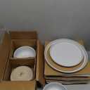 Famiware Milkyway Plates and Bowls Set, 12 Pieces Dinnerware Sets, Dishes Set for 4, Light Gray