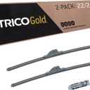 TRICO Gold 22" + 21" Premium Automotive Replacement Windshield Wiper Blades (Set of 2), Passenger and Driver Side All-Weather Beam Wiper Blades for Select Vehicle Models
