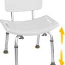 VEVOR Tool-Free Assembly Adjustable Shower Chair Spa Bathtub Seat Bench with Removable Back
