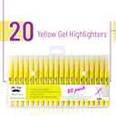 Mr. Pen- Gel Highlighters, 20 Pack, Fluorescent Yellow, Bulk Bible Highlighters for Bibles That Do Not Bleed