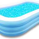 Inflatable Pool for 2 Adults and 4 Kids, Sturdy & Thickened Swimming Pool for Backyard, Blow Up Pool for Ages 3+, 120 x 72 x 22 Inch