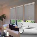 Motorized Automatic Cordless Roller Shades - Electric Blinds with Remote Control, Smart Blinds (Grey, 28 x 72)