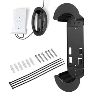 DearChan Starlink Ethernet Cable Caddy - 2-in-1 StarLink Router Wall Mount Bracket for Starlink Gen 2, Gen 3, HP - Organizes Ethernet Adapter & 150ft Cable for Home, RV, Boat (Black)