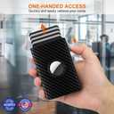 Mens Wallet Card Holder for AirTag - Genuine Leather Smart Wallet for Men Compatible with Apple Air Tag, RFID Blocking, Slim, Minimalist, 9-14 Card Capacity | ID Window | Cash Slot