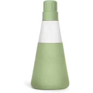 Cleancult Laundry Detergent Dispenser (20oz, 1 Pack) - Refillable Glass Soap Dispenser With Screw Cap Measuring Cup - Shatter Resistant Glass Soap Bottle - Non Slip Silicone Sleeve - Lime Green