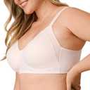 Playtex Women's Wireless Bra, Full Coverage, Moisture-Wicking, 4750 (Beige), 36DDD