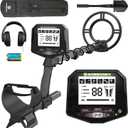 Metal Detector for Adults Professional, Waterproof Pinpoint, High Accuracy Gold and Silver Detection, Underwater and Beach Use, 10'' IP68 Coil, Bigger LCD, New Advanced DSP Chip