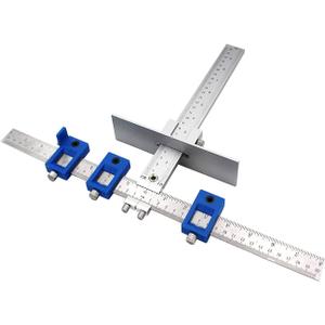 Both Inch and Metric - Quick-Set Cabinet Drilling Jig/Template for Easy Installation for Handles and Knobs on Doors and Drawer Fronts, Fastest and Most Accurate Knob & Pull Jig-Improve for inch Scale