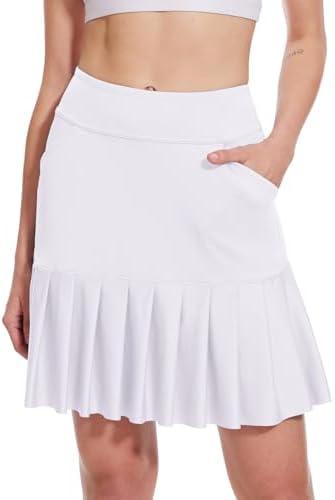 M MOTEEPI 19" Golf Skirts for Women Knee Length Ruffle Hem Skirt Tennis Skirt Athletic Skort for Workout Running, 3XL