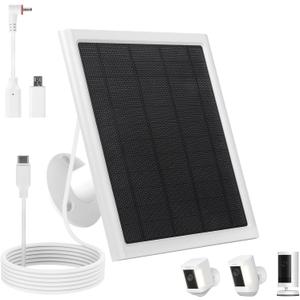 Ring Solar Panel,8W Ring Solar Charger Compatible with Stick Up Camera & Pro, Spotlight Plus & Pro, Stick Up, Spotlight Cam Battery,9.35ft Long Cable with USB-C for Outdoor Cameras (White 1pack)