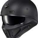 ScorpionEXO Covert X Open Face Half Shell 3/4 Motorcycle Helmet Comm Ready Speaker Pockets DOT Solid (Matte Black - Medium)