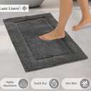 LANE LINEN 2 Piece Bathroom Rugs Sets, Extra Soft Absorbent Premium Mats, Non Slip Shower Mats - 24' x 36'/17' x 24' - Grey