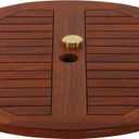 Bare Decor Indoor/Outdoor Solid Teak Wood Spinning Lazy Susan, Extra Large 32" Round