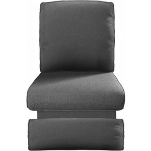 Outdoor Recliner Replacement Cushion Waterproof,Wicker Reclining Patio Chair Cushions with Footrest, Olefin Recliners Deepseat Chairs Pad UV Resistant,Cushions Only (Dark Gray, 23.82*27.95*5.5")