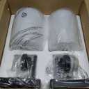 Set of 2 Wall Sconces for Bathroom, Modern Vanity Light Fixtures, Matte Black Wall Mount Lighting Lanterns, Farmhouse Wall Lights with Double Clear Glass Shade for Bedroom Living Room Mirror Hallway