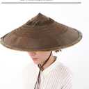 Handmade Bamboo Sun Hat Straw Hat Dia.18.5 Inches Depth 5 inches (Brown)