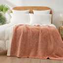 Snuggle Sac Orange Fall Throw Blanket for Couch, Oversized Throw XL Super Soft Warm Blankets Cozy Knit Fuzzy Throws for Sofa, Bed, Living Room, Heather Orange, 50x70 inches
