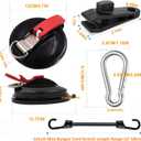 Upgrade Heavy Duty Vacuum Anchor, 4pack High Strong Vacuum Suction Cups Tie Downs with Carabiners & Tarp Clips for Car Awning Boat Camping Trap Bathroom Pet