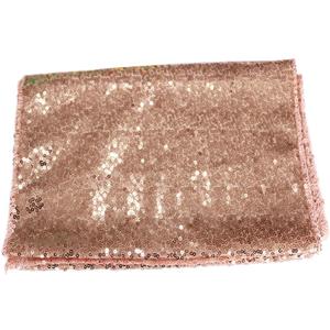 Polyester Fiber Wedding Tablecloth Sturdy Sequined Table Cover for Romantic Decorations