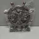 JTSTAN Ship Steering Wheel Boat Sculpture Decor Nautical Rudder Figurine Resin Handicraft Statue Model for Bookshelf Desktop Ornaments Home Decoration