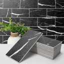 Art3d 102-Piece Faux Stone Peel and Stick Backsplash Tile, Waterproof Thick PVC Stick On Subway Wall Tile for Kitchen Bathroom Laundry Room Fireplace - 3" x 6" Black Marble
