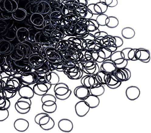 black Elastic Hair Bands，BEBEEPOO 100pcs Mini Hair Rubber Bands with a Box, Soft Hair Elastics Ties Bands - STRONG - REUSEABLE (100pcs black)