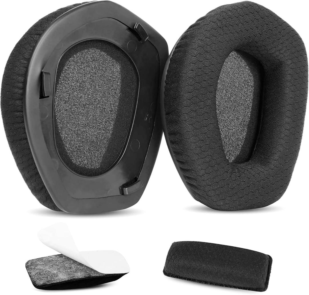Replacement Earpads Cushions&Headband Compatible with Sennheiser RS165 RS175 RS185 RS195 HDR165 HDR175 HDR185 HDR195 TR165/175/185/195 Headphone Ear Pads with Breathable Fabric