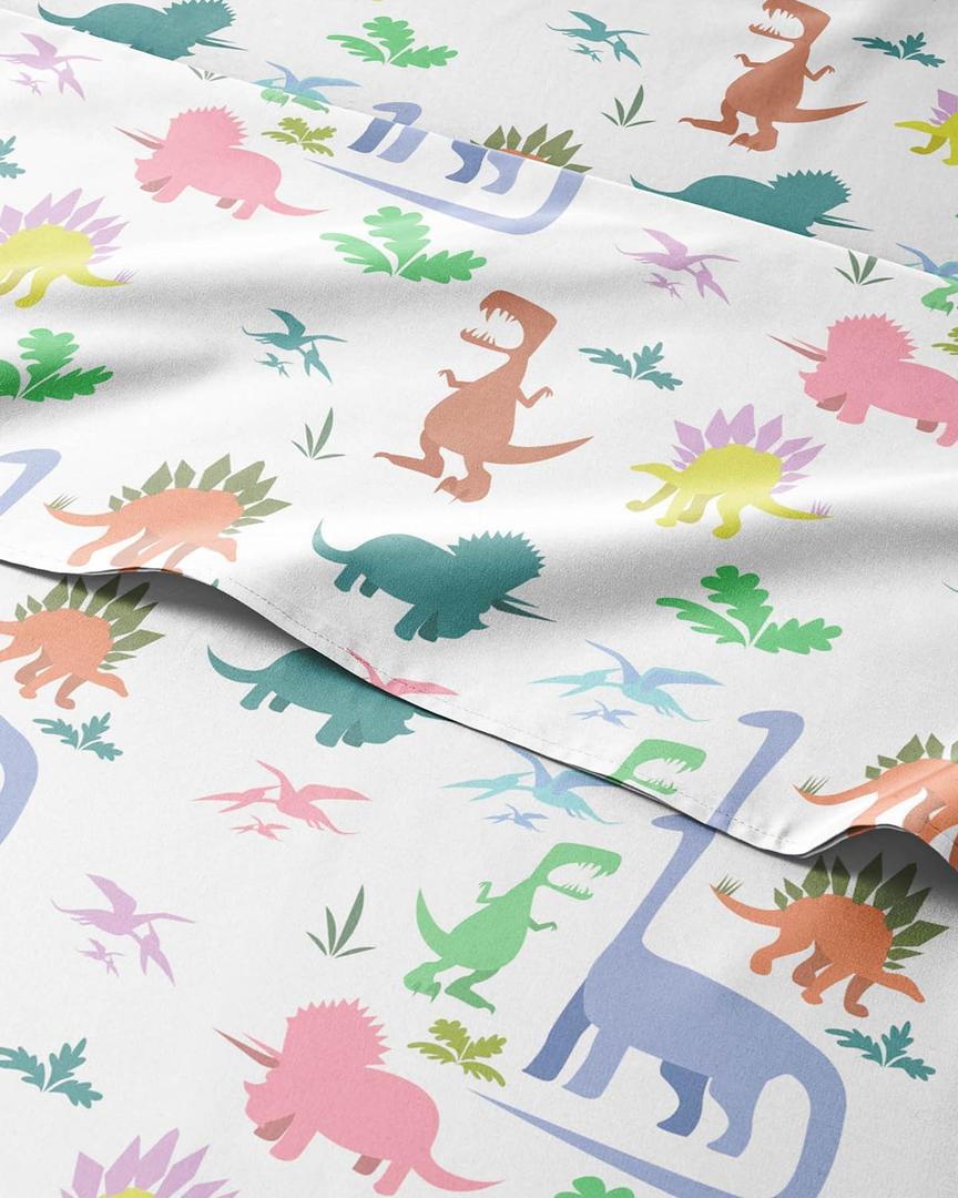 Kids Queen Size Boys Dinosaur Bed Sheets - 4 Piece Dinosaur Sheet Set - Dino Print Bedding - Soft, Cute & Cozy - Breathable & Machine Washable - Colorful Dino Bed Set for Boys, Girls, Teens & Toddlers
Amazon's Choice