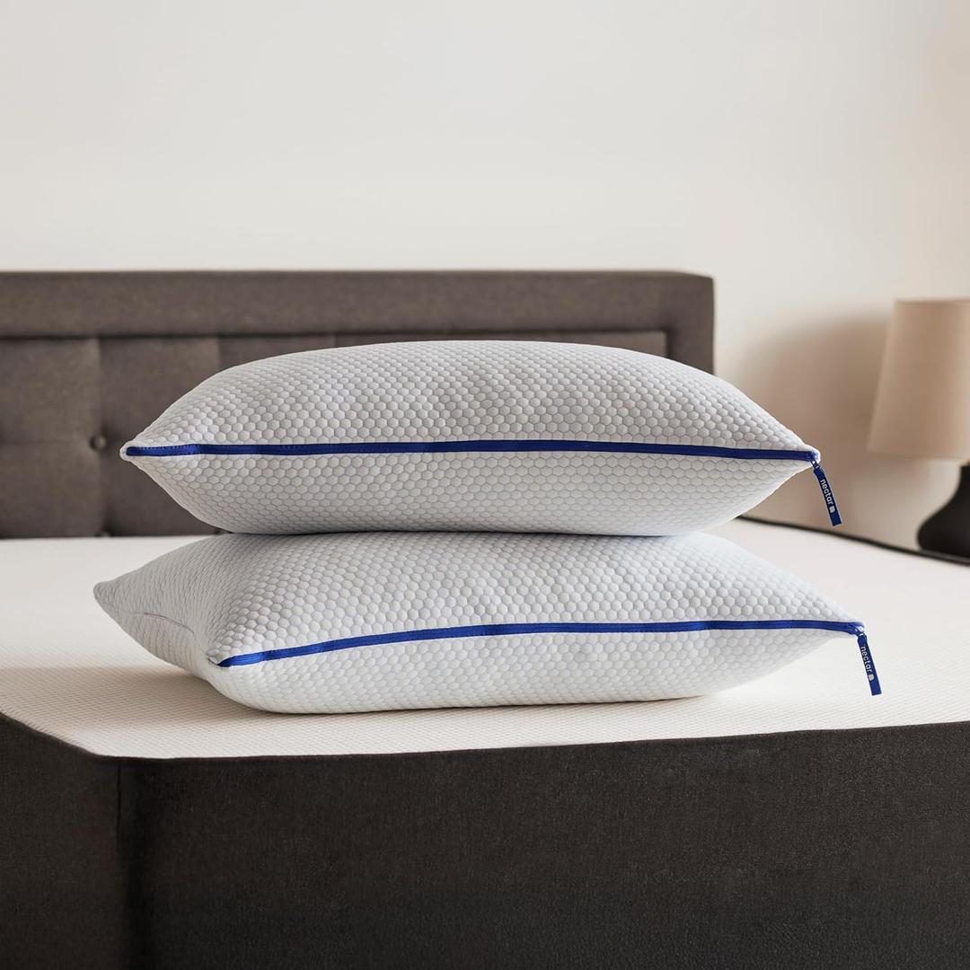 Nectar Tri-Comfort Cooling King Pillow - Adjustable Support & Firmness - Cooling Cover - Pressure Relief - Helps Reduce Neck Pain - Premium Memory Foam & Microfiber Down Alternative