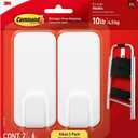 Command X-Large Utility Hooks, White, 2/Pack (17010-2ES)