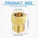 Brass Flare Tube Fitting Coupling Gas Adapter, 5/8" Male Flare x 3/8 Inch Female SAE Thread Pipe Connector Fit for air Conditioning HVAC Automotive Grills (Gold)