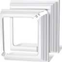 Thyle 2 Pcs True 5x5 Inches Vinyl Post Skirt Post Base Cover Column Wraps for Porch Deck Base Vinyl Sleeve White Trim for Hand and Stair Rails