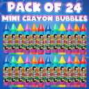 Mini Crayon Bubbles for Kids - (Pack of 24) Bulk 1 Fl Oz Bottles w/Wands - Crayon Shape Bubbles in Bright Colors - Non-Toxic Party Favor Toys, Goodie Bags for Spring & Summer