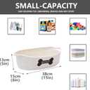 Morezi Dog toy baskets pet toy basket storage in small shallow stuff bin - Perfect for collect puppy toys, cat toy, grooming stuff, diapers, bed, for Bathroom, Playroom, Closet, Home - Beige