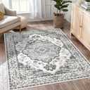 Area Rug 5x7 Washable Rug for Living Room,Retro Boho Rugs for Bedroom Low Pile Non Slip Dining Room Rug Soft Vintage Floor Carpet for Home Office Decor