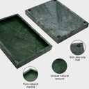 Green Marble Tray,Pure Natural Vanity Tray,Marble Trays for Kitchen Counter Non-Ceramic/Non-Resin,Stone Tray 12 x 8 inch