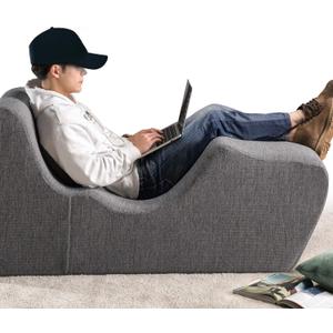ZINUS Lotus Zero Gravity Chaise Lounger, Foam Recliner for Living Room, Ergonomic Positioning for Better Relaxation, Pillow Included, No Assembly, Dark Grey
