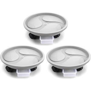 Looca Plant Caddy with Wheels and Drainage Tray, 13Rolling Plant Stand Flower Pot Mover, Planter Caddies Round Plant Dolly for Heavy Duty Planter, 3 Pack, Bearing 120 lbs (Grey)
