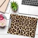 Clipboards Cute Leopard Print Pattern Design Clip Board 9 x 12.5 inch with Low Profile Metal Clip,Clipboard for Students, Classroom, Office,Women Men,with a Exquisite Coasters and to do List Notepad