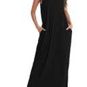 Marvmys Women's Cotton Long Nightgowns Spaghetti Strap V Neck Full Slip Sleep Shirts with Pockets. Size L, XL