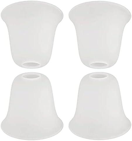 Giluta 4 Pack Bell Shaped Glass Shade Replacement Frosted Light Fixture Shades for ceiling fan light wall light,Lipless with 1-5/8-inch Fitter Opening