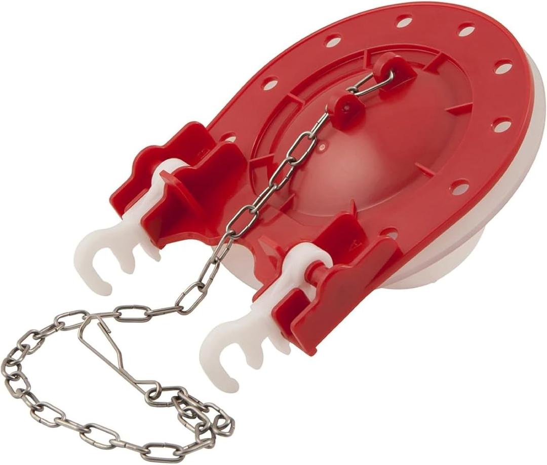 PlumbCraft Water Saving Universal Fit Toilet Flapper Replacement for 3-Inch Flush Valve Opening, Fits most toilets (Red)