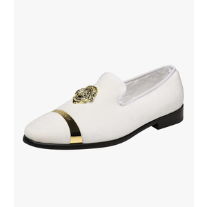 ELANROMAN Men's Velvet Loafers Dress Fashion Wedding Party Prom Shoes Size 10.5